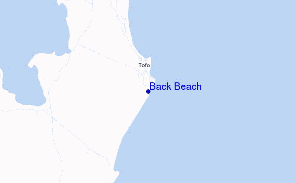 mapa de localização de Back Beach