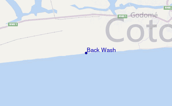 mapa de localização de Back Wash