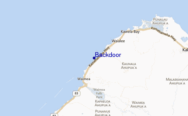 mapa de localização de Backdoor