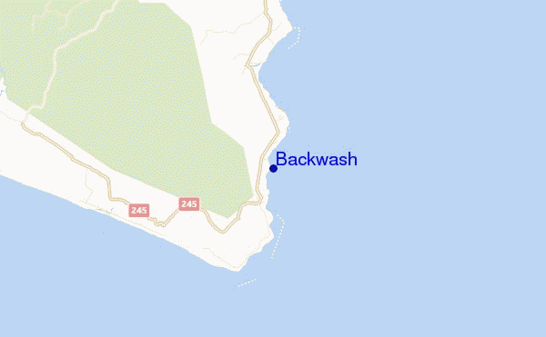 mapa de localização de Backwash