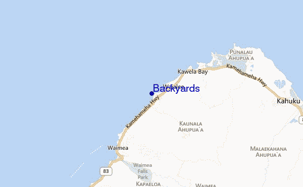 mapa de localização de Backyards