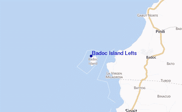 mapa de localização de Badoc Island Lefts