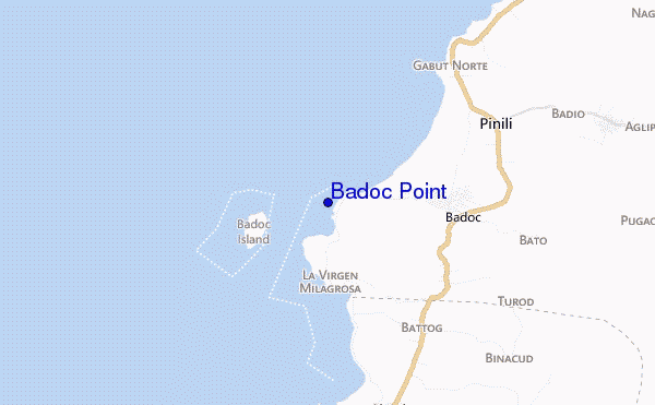 mapa de localização de Badoc Point