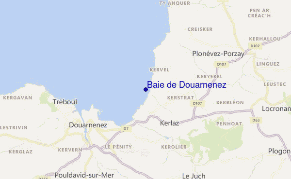 mapa de localização de Baie de Douarnenez