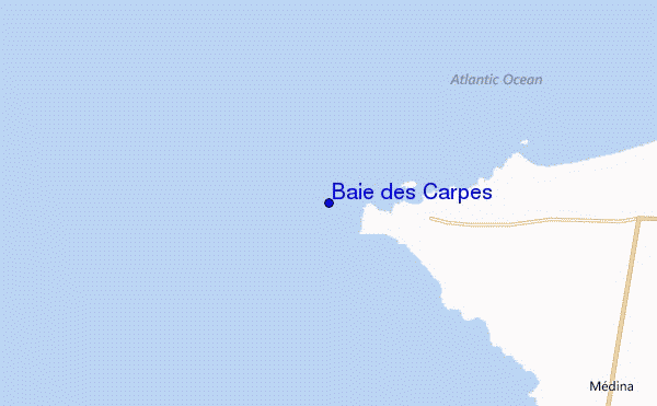 mapa de localização de Baie des Carpes