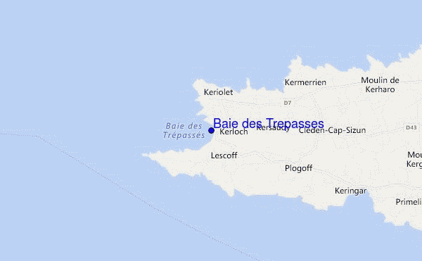 mapa de localização de Baie des Trepasses