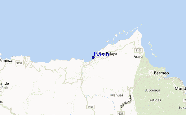 mapa de localização de Bakio