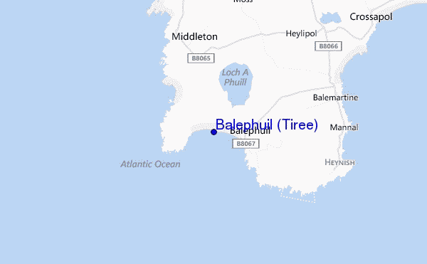 mapa de localização de Balephuil (Tiree)