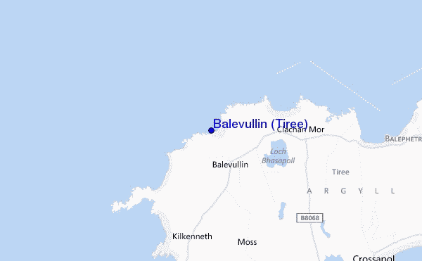 mapa de localização de Balevullin (Tiree)