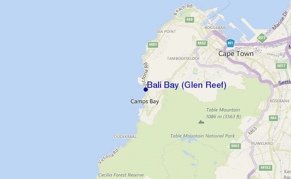 mapa de localização de Bali Bay (Glen Reef)
