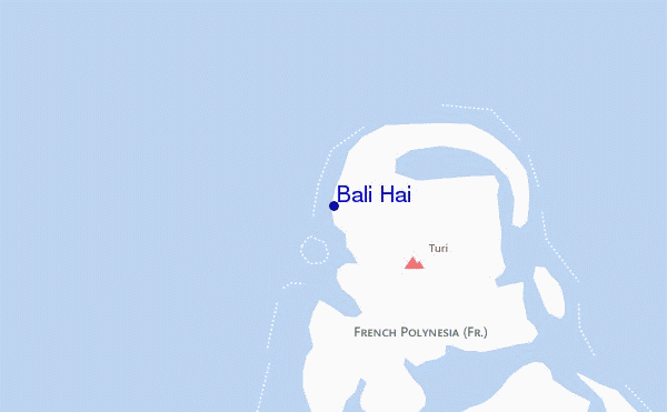 mapa de localização de Bali Hai