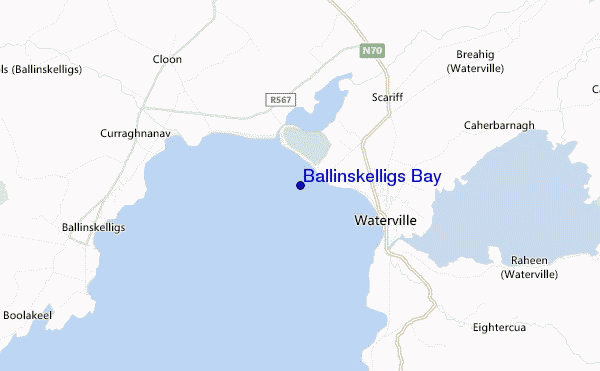 mapa de localização de Ballinskelligs Bay