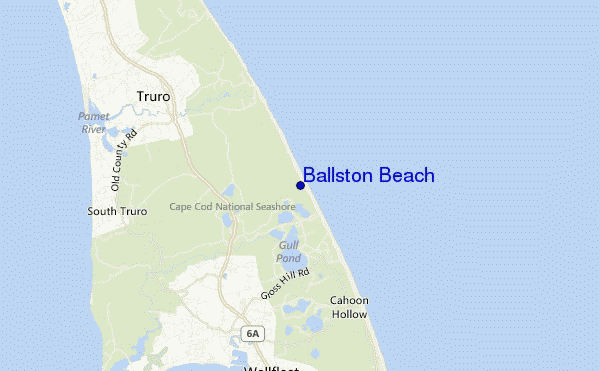 mapa de localização de Ballston Beach