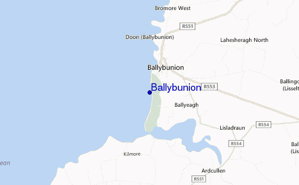 mapa de localização de Ballybunion