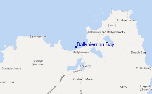 mapa de localização de Ballyhiernan Bay