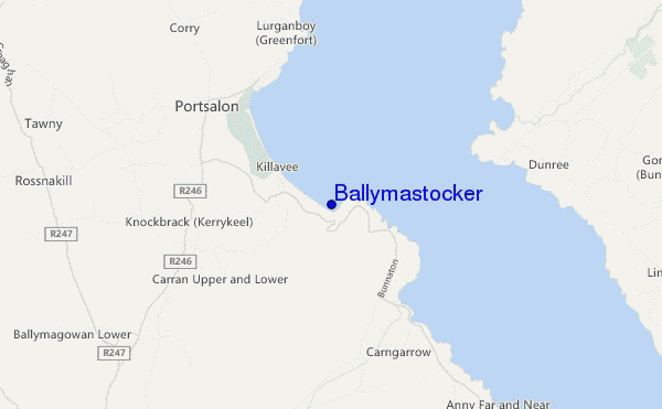 mapa de localização de Ballymastocker
