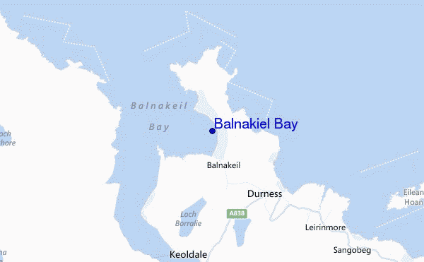 mapa de localização de Balnakiel Bay
