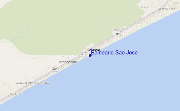 mapa de localização de Balneario Sao Jose