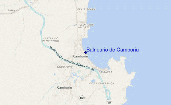 mapa de localização de Balneario de Camboriu