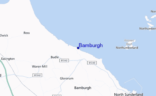 mapa de localização de Bamburgh