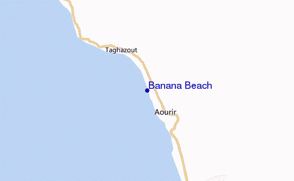 mapa de localização de Banana Beach