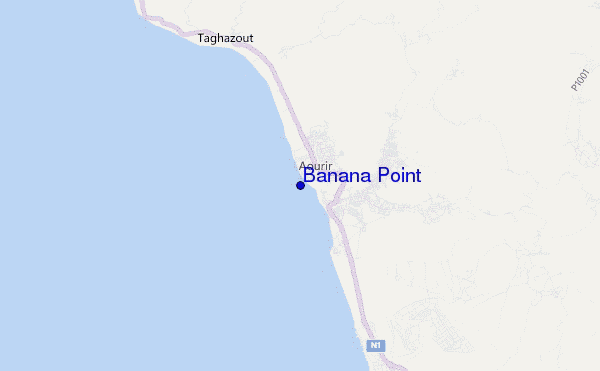 mapa de localização de Banana Point