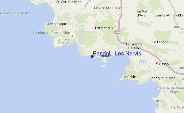 mapa de localização de Bandol - Les Nervis