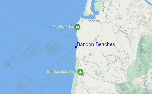 mapa de localização de Bandon Beaches