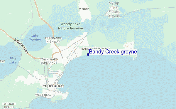 mapa de localização de Bandy Creek groyne