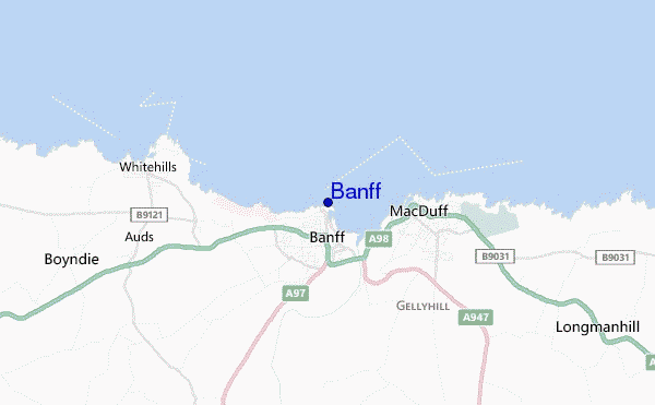 mapa de localização de Banff