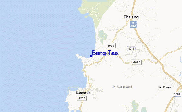 mapa de localização de Bang Tao