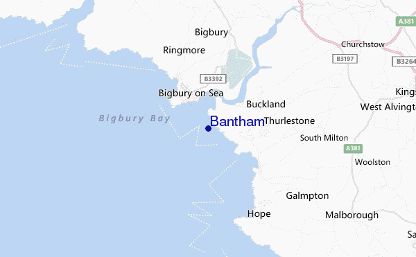 mapa de localização de Bantham