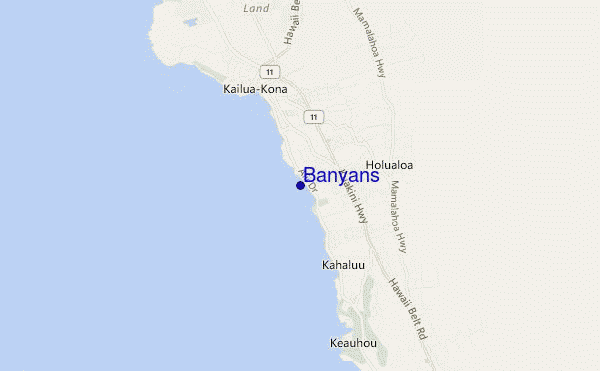 mapa de localização de Banyans