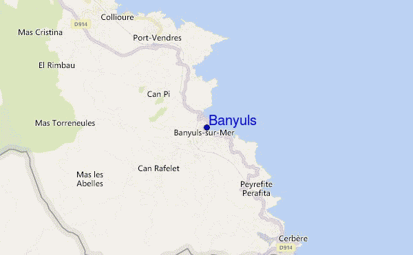 mapa de localização de Banyuls