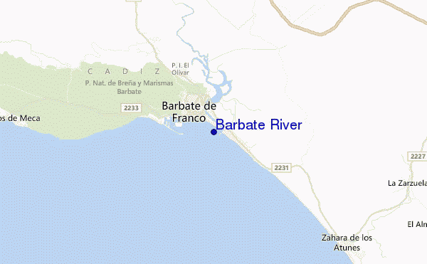 mapa de localização de Barbate River