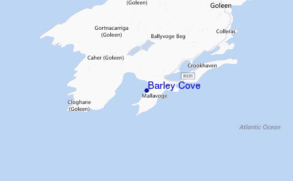 mapa de localização de Barley Cove