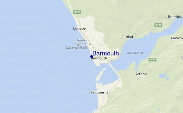 mapa de localização de Barmouth