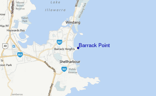 mapa de localização de Barrack Point