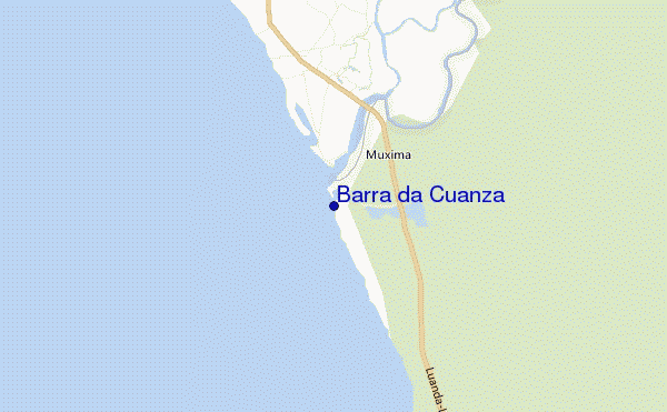 mapa de localização de Barra da Cuanza