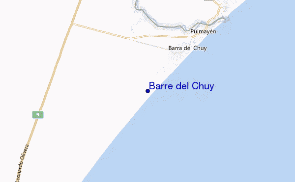 mapa de localização de Barre del Chuy