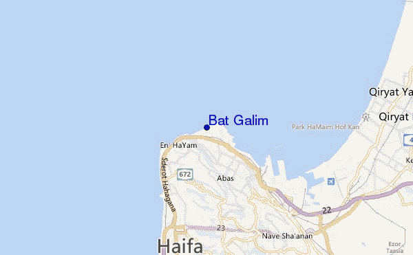 mapa de localização de Bat Galim