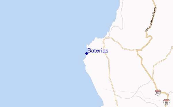 mapa de localização de Baterias