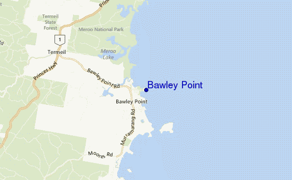 mapa de localização de Bawley Point