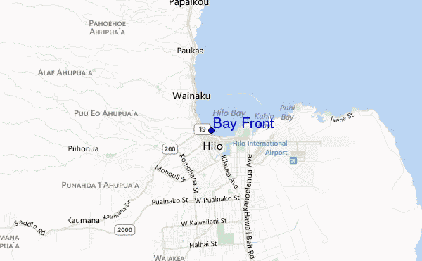 mapa de localização de Bay Front