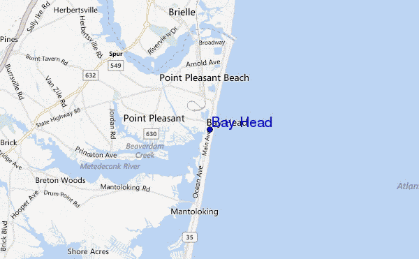 mapa de localização de Bay Head