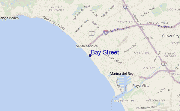 mapa de localização de Bay Street