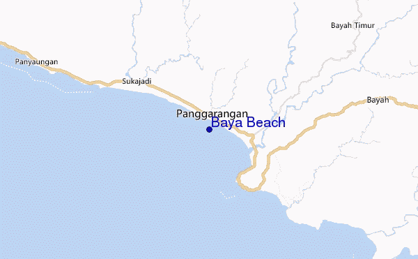 mapa de localização de Baya Beach