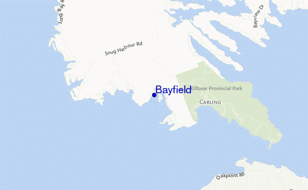 mapa de localização de Bayfield