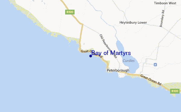 mapa de localização de Bay of Martyrs