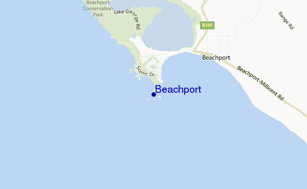 mapa de localização de Beachport